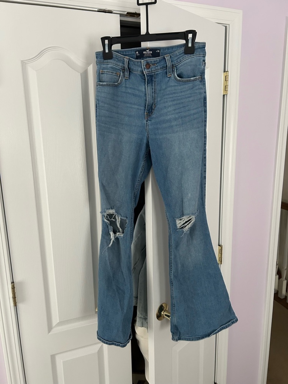 Hollister Light Blue Distressed Flare Jeans